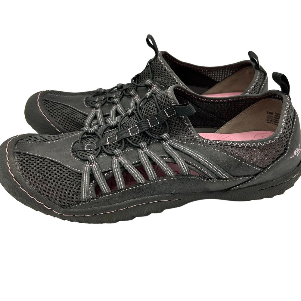 JBU Sport Womens Water Shoes Mesh Evergreen 12M Charcoal Pink